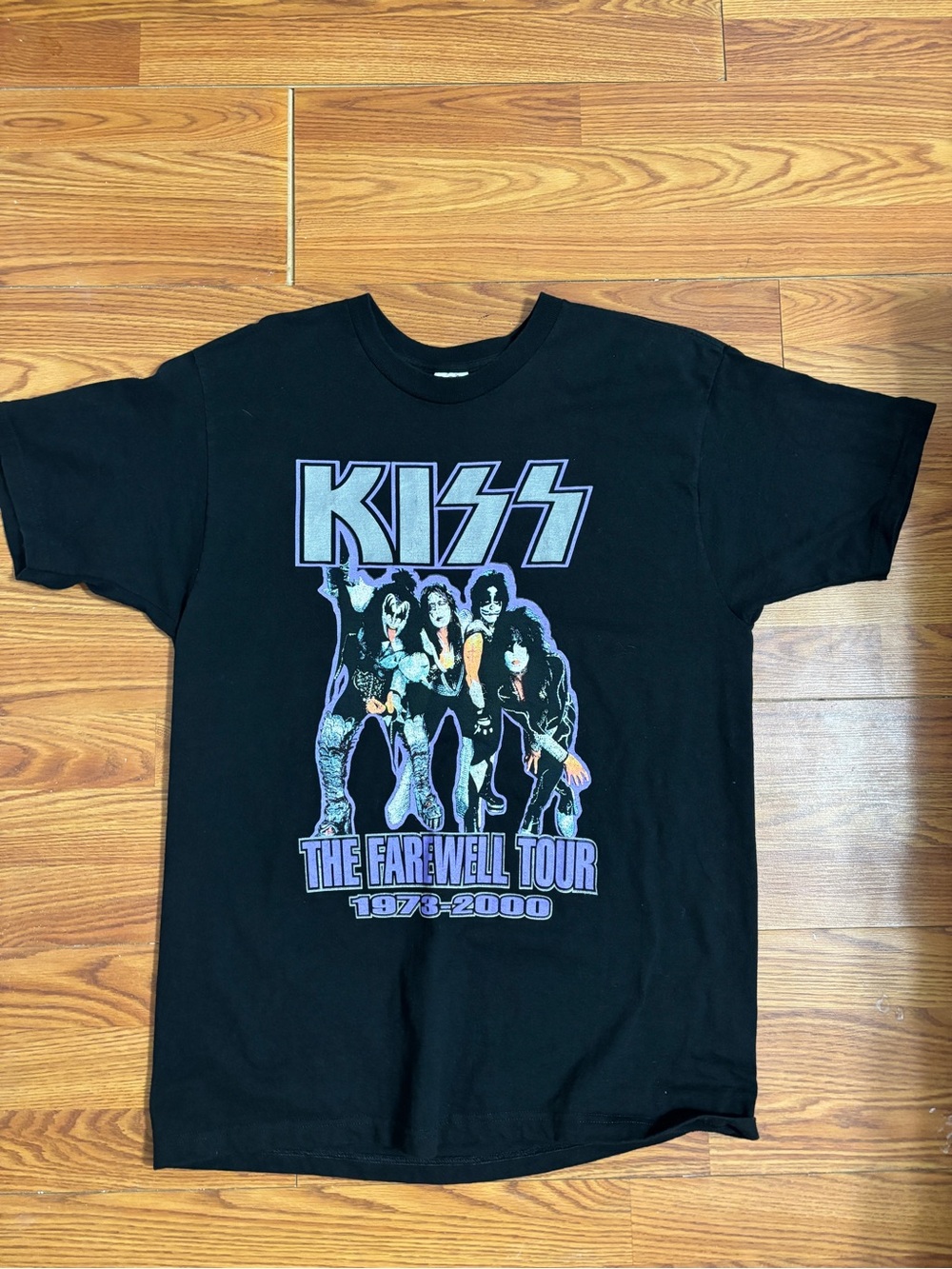 Kiss Black Short Sleeve Kids Tour Graphic Tee with Purple Accents